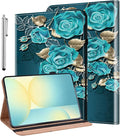 ALILANG Case for iPad mini 1/2/3/4/5 (Model No. A1538 / A1550 / A2124 / A2125 / A2126 / A2133) PU Leather Folio Cover with Multi-Angle Stand for iPad mini 5 2019 Tablet Case -Blue Rose