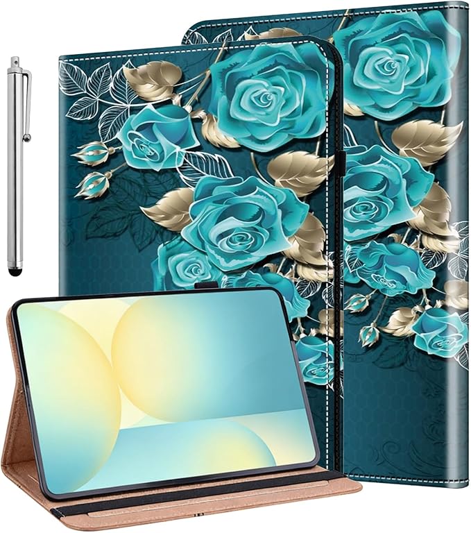 ALILANG Case for iPad mini 1/2/3/4/5 (Model No. A1538 / A1550 / A2124 / A2125 / A2126 / A2133) PU Leather Folio Cover with Multi-Angle Stand for iPad mini 5 2019 Tablet Case -Blue Rose