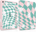 DONGKE Case for iPad Air 11-inch M4 2026 &amp M3 2025 &amp M2 2024 iPad Air 5th/4th Generation 10.9 2022/2020 [Built-in Pencil Holder] Clear Acrylic Back Trifold Stand Smart Cover Checkered &amp