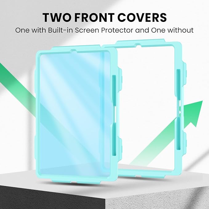 SEYMAC Case for iPad Pro 13 Inch M5 2025 / M4 2024 Heavy Duty Shockproof Protective Case with Screen Protector 360° Rotating Stand Hand/Shoulder Strap and Pen Holder Light Blue