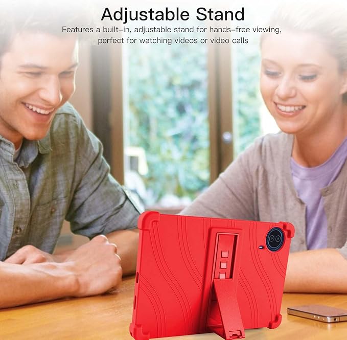 Case for Callsky-Tab Ctab 14 Tablet 14 inchSoft Silicone Protector CoverKids FriendlyAdjustable Stand Tablet Cover4 Corners Thicken ShockproofRed