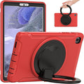 Shockproof Case for Samsung Galaxy Tab A7 Lite 8.7 Tablet Techcircle Rotating Stand Handle Hard Back Protective Cover for Galaxy Tab A7 Lite (2021) SM-T220/T225 Red