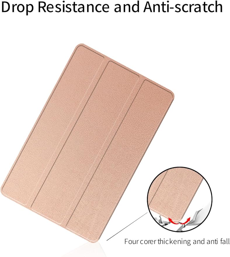 for Samsung Galaxy Tab S11 Ultra 2025 Android 14.6 Inch Tablet CaseBOVUGAC Tri-fold Tablet Case Cover for Galaxy Tab S11 Ultra 14.6Full Protection Premium PU Scratch Resistant.(Rose Gold)