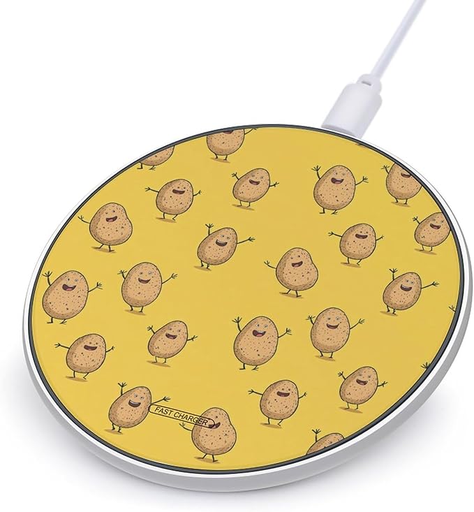 Cute Potatoes Wireless Charger Anti-Slip Wireless Charging Pad Slim Charger Mat for Men Women