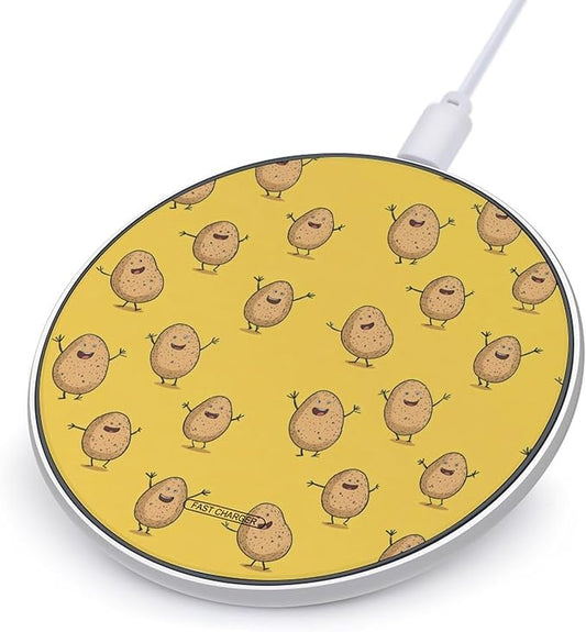 Cute Potatoes Wireless Charger Anti-Slip Wireless Charging Pad Slim Charger Mat for Men Women