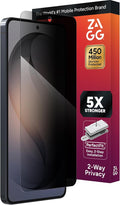 ZAGG Glass Elite Privacy Samsung Galaxy S26 Ultra Screen Protector - Tempered Glass 5X Stronger Impact Protection 2-Way Privacy Filter Smudge-Free ClearPrint Case Friendly Easy Install