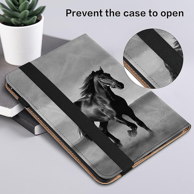 ALILANG Case for Samsung Galaxy Tab S10 FE+/ S10 FE Plus 13.1 Inch 2025 Folio Book Style Shockproof Folding Stand Cover for Samsung S10 FE Plus (SM-X620/SM-X626/SM-X626B) -Black Horse