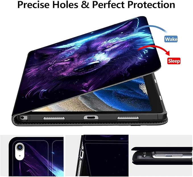 Case for iPad 10.5/iPad Air 3rd Generation 2019 / iPad Pro 2017 PU Leather Smart Protective Cover with Auto Sleep/Wake for iPad Air 3rd 10.5Purple Wolf