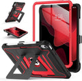 Soke Case for iPad (A16) 11th Generation 11-Inch 2025 /10th Generation 10.9-Inch 2022 with Screen Protector and Multi-Angle Kickstand Rugged Full Body Heavy Duty Protective Cover - Black Red