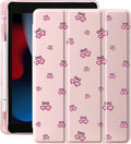 Idocolors Case for iPad 11 inch (A16 Chip) 2025 Generation 11th / iPad 10.9 inch 2022 10th Gen Built-in Pencil Holder with Soft TPU Shockproof Back Shell Auto Wake/Sleep Cherry-Pink