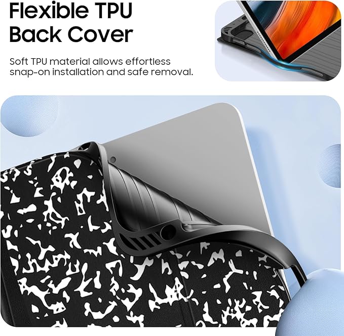 Fintie Backlit Keyboard Case for iPad Air 11-inch M4/M3/M2 (2026/2025/2024) iPad Air 5th/4th Gen 10.9 Inch - Soft TPU Cover with 7 Color Backlight Detachable Bluetooth Keyboard Composition Book