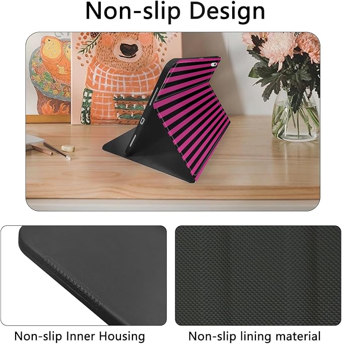 Rose Red Black Striped-Bow