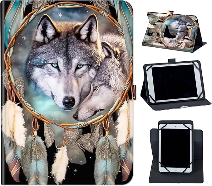 for Onn 11 Tablet Pro Case (2023 Model)Mxfdegf 360 Degree Rotating Stand and Magnetic Closure Case for Walmart Onn 11 Inch Pro (Model:100110027) 2023Dream Catcher Wolf