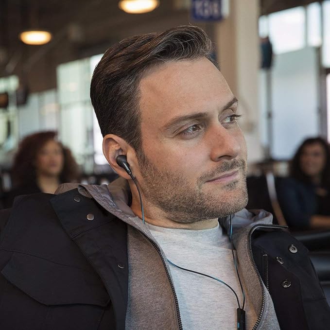 Bose QuietComfort 20 Acoustic Noise Cancelling Headphones Compatible with Apple Devices Black (Renewed)