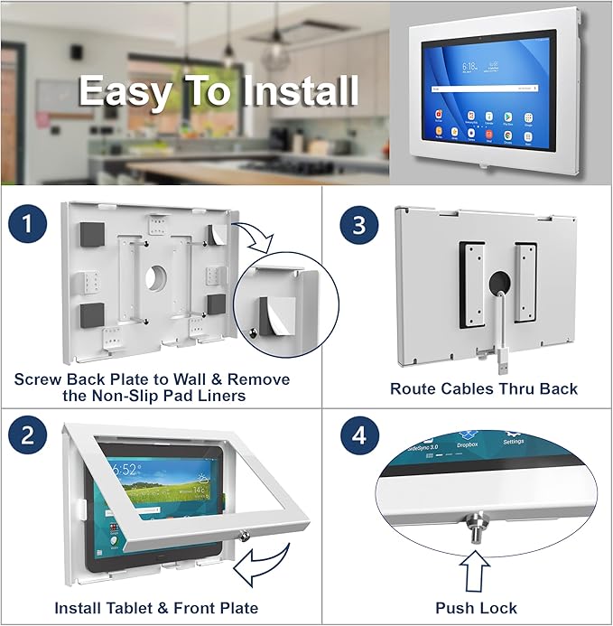 TABcare Locking Anti-Theft Metal Case for Samsung Galaxy TAB A8 10.5 Tablet for Kiosk POS Store Show Display Time Clock (TAB A8 10.5 White)