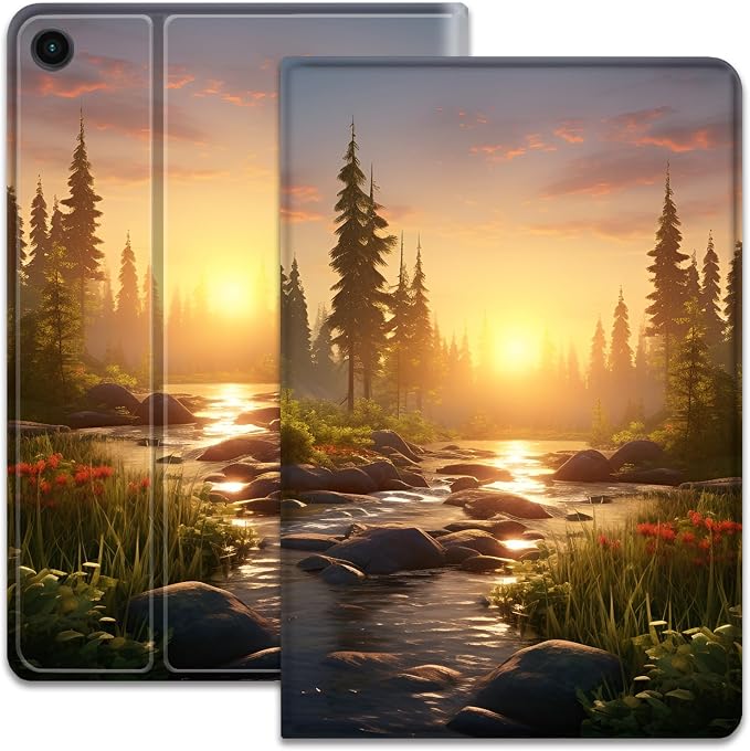 Scene Sunset Water Forest