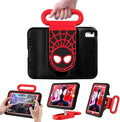 Kids Case for iPad 7th/8th/9th GeniPad 10.2 inch 2021/2020/2019 Case with Adjustable Portrait Landscape Stand HandleHeavy Duty Protective Kids Child Friendly Cover for iPad 10.2 inch. (Black-Red)