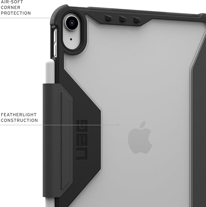 URBAN ARMOR GEAR UAG Designed for iPad A16 Case 11 11th Gen 2025 10.9 10th Gen 2022 (A3354 A3355) Plyo LT - Armor Shell Folio Cover with Adjustable Kickstand &amp Pencil Holder Ice/Black