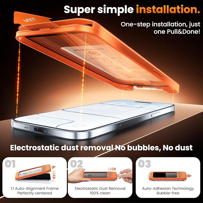 3-Pack for iPhone Air Screen Protector HD Clear 9H Hardness Easy Install Frame Bubble Free Impact &amp Shatter Protection Case-Friendly