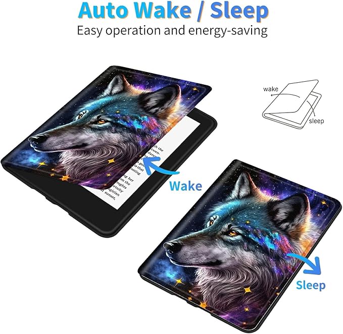 Case for Amazon Kindle Fire Max 11 Tablet (13th Gen 2023 Release) Slim Adjustable Stand Back Shell Protection Smart Cover for Fire Max 11 2023 11 Inch Moon Wolf