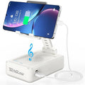TechGlow Foldable Cellphone Stand with Bluetooth Speaker and Charging Function Birthday Gifts for Men Women Mother Father Brother Sister Teens Cool Tech Gadgets-White