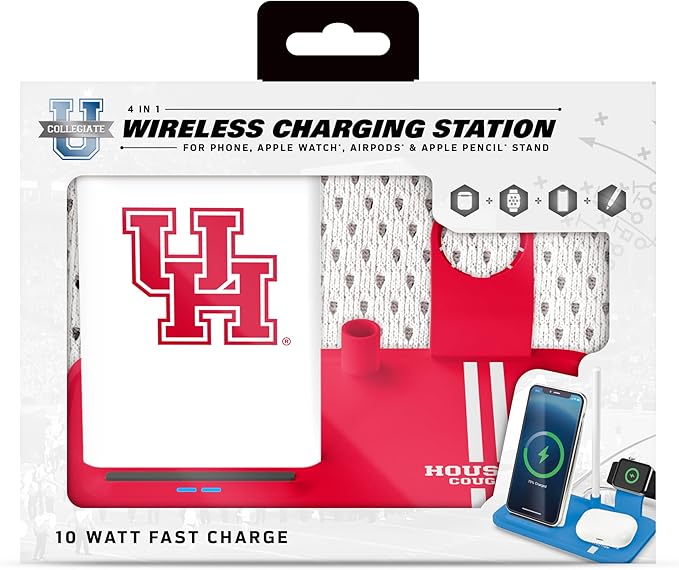 SOAR NCAA 4-in-1 Wireless Charging Docking Station: Fast Charge for iPhone Apple Watch Air Pods &amp Apple Pencil