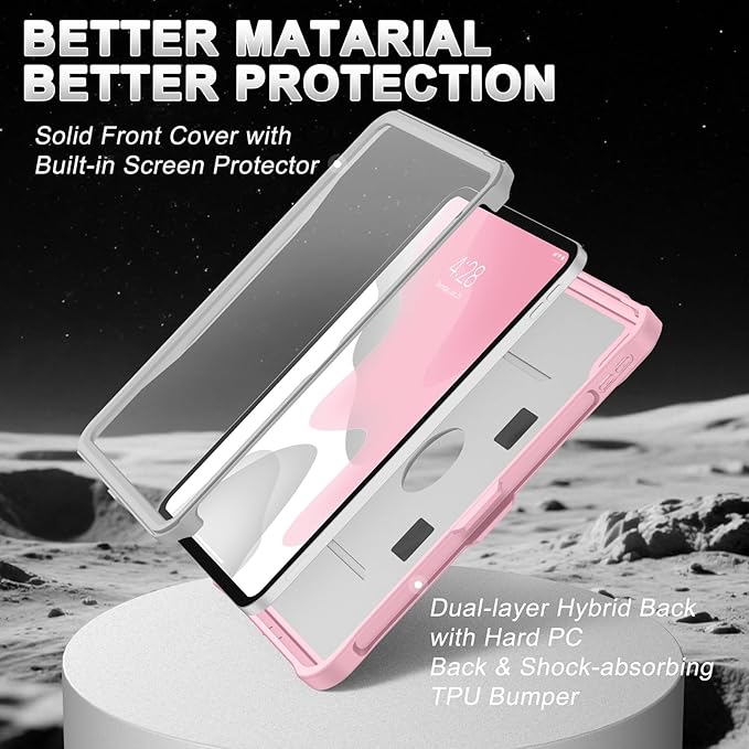 Soke Case for iPad (A16) 11th Generation 11-Inch 2025 /10th Generation 10.9-Inch 2022 with Screen Protector and Multi-Angle Kickstand Rugged Full Body Heavy Duty Protective Cover - Gray Pink