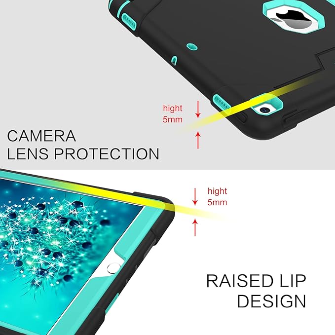 BENTOBEN for iPad Air 3rd Generation Case iPad Pro 10.5 2017 Case 3 Layers Heavy Duty Rugged Shockproof Kickstand Protective Tablet Cover for iPad Air 3 10.5 2019 /iPad Pro 10.5 2017 Black/Mint