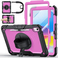 Case for iPad (A16) 11th Generation 11 Inch (2025) Ubearkk for iPad 10th Generation 10.9 inch 2022 case with Screen Protector 360 Degree Rotating Stand/Adjustable Shoulder Strap/Pencil Holder Pink