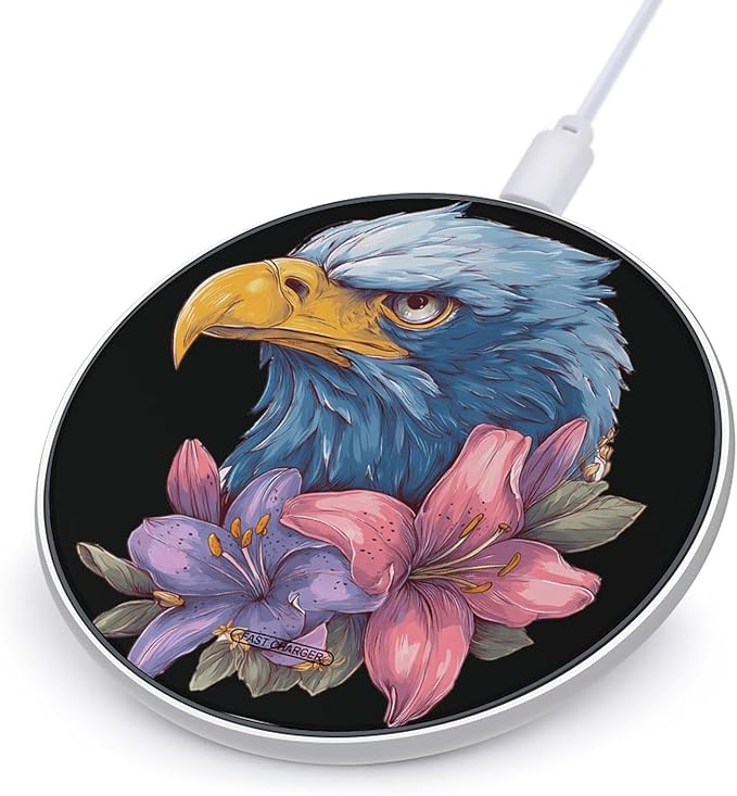 Angry Eagle1 Lily Flower Phone Charger Magnetic Charging Pad Anti-Slip with USB Cable
