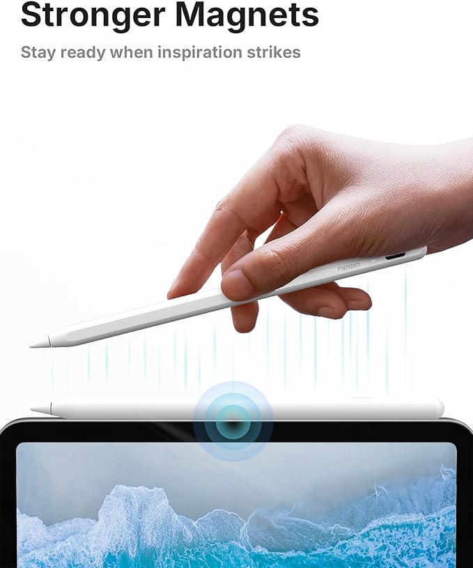 Metapen Pencil A8 V4 for iPad 2018-2026 Upgrade Magnetic Attraction 2X Fast Charge Low Latency Stylus Pen for iPad 11-6th Gen Pro 12.9/11/13-inch M4/M5 Air 3/4/5/M2/M3 Mini 5/6/7th A17 Pro