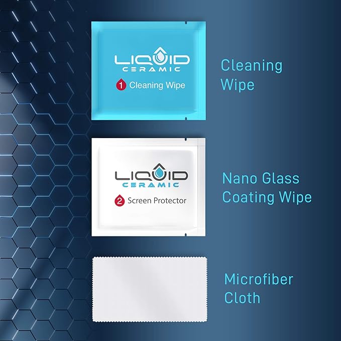 LIQUID CERAMIC Glass Screen Protector With $300 Coverage | Wipe On Scratch and Shatter Resistant Nano Protection for All Phones Tablets and Smart Watches - Universal Fit