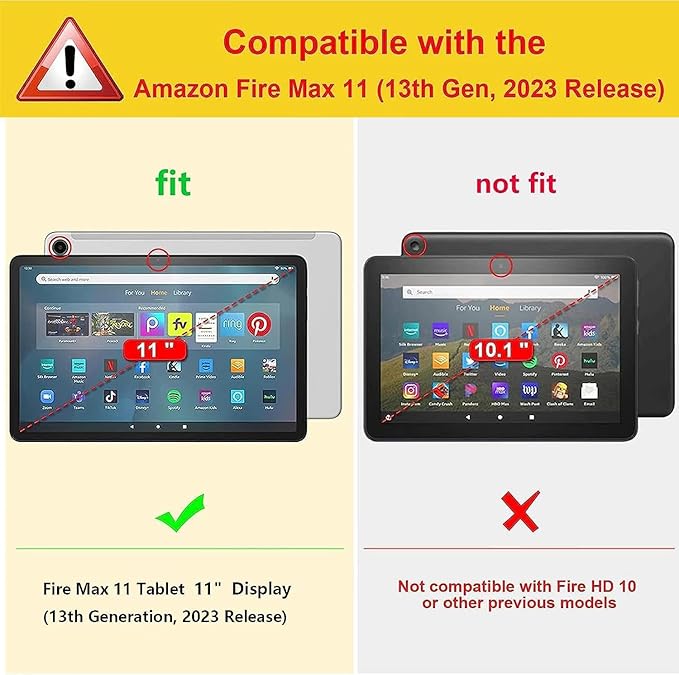 Case for Amazon Fire Max 11 Tablet (11 Inch 13th Generation 2023 Release) with Card Slot &amp Auto Sleep/Wake - Slim PU Leather Stand Folio Cover Cute Black Cat