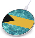 Bahamas Flag Ocean Wave Fast Portable Charger 10W Funny Graphic Phone Charging Pad with USB Cable