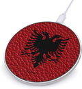 Albania Albanian Flag Leather Texture Fast Portable Charger 10W Funny Graphic Phone Charging Pad with USB Cable