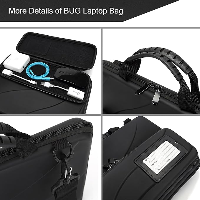 BUG 13-14 Inch Laptop Case Hard Shell Protective Laptop Carrying Case with Stand for Heat Dissipation