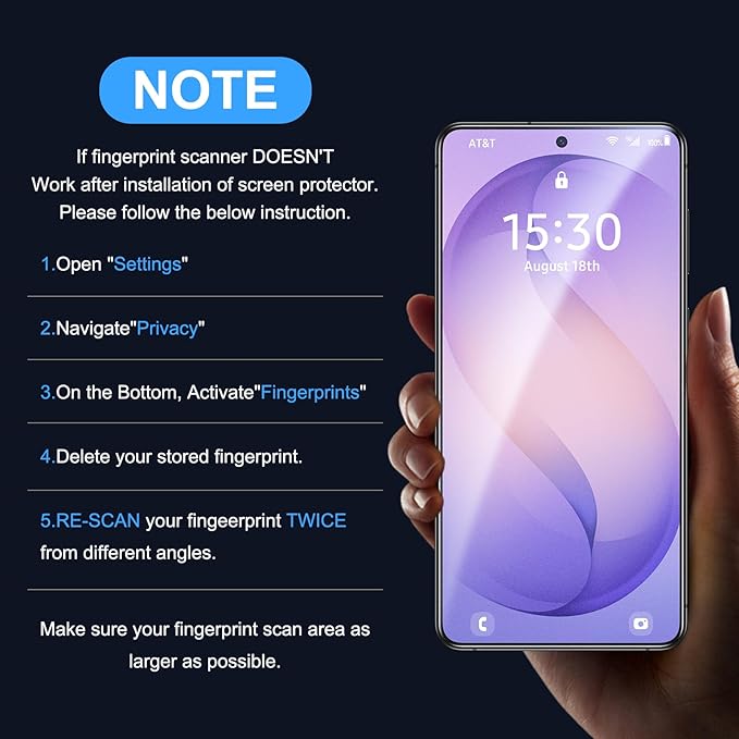 Uyiton Compatible with Samsung Galaxy S26 Ultra Matte Screen Protector [Anti- Glare][Ultrasonic Fingerprint Support][9H Tempered Glass] Scratch-Resistant Bubble-Free 2 Pack