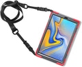 Rugged Case for Samsung Galaxy Tab A 10.5 2018 (SM-T590/T595/T597) Portable Hybrid Shock-Proof Cover with 360° Rotatable Hook&ampLoop HandleShoulder Strap (Red)