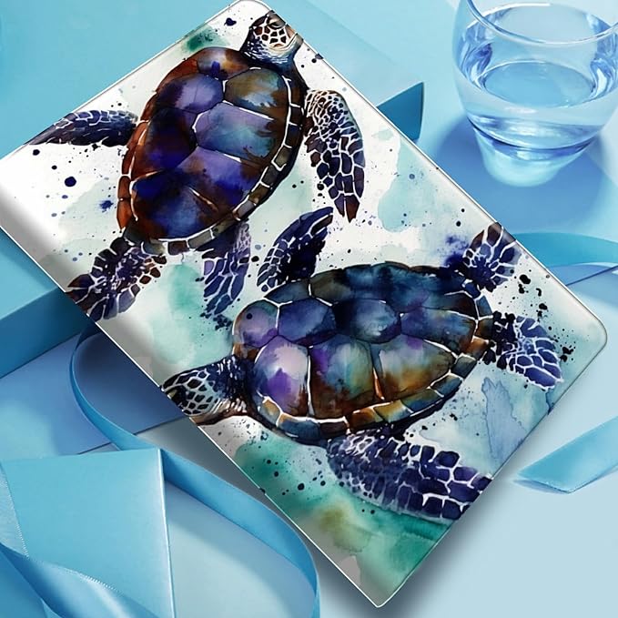 DIGTIALLL Case for iPad A16 11th Generation 11 inch 2025 / i10th Generation 10.9 Inch 2022 PU Leather Smart Premium Stand Protective Cover with Auto Sleep/WakeSea Turtle