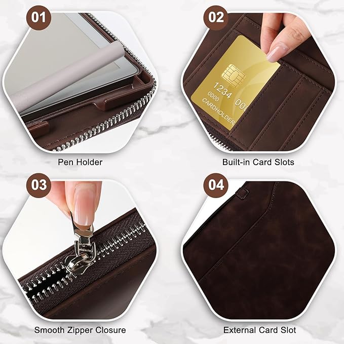E NET-CASE Premium PU Leather Case for Remarkable 2 Tablet 10.3 inch (2020 Released) Business Handheld Design Cover for Remarkable 2 Digital Paper with Zipper &amp Pen Holder (Fantasy Brown)