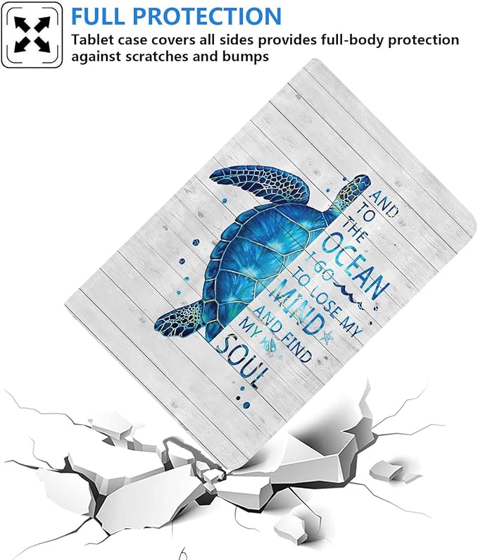 Funny Words with Blue Sea Turtle on Rustic Wooden Board