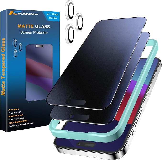 iphone 16 pro privacy screen protector matte