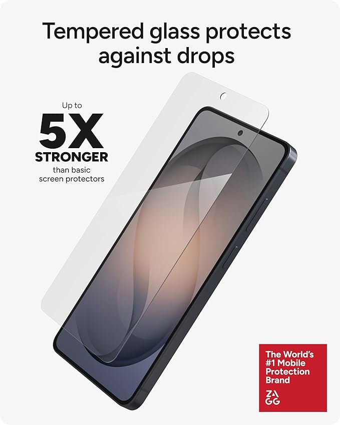 ZAGG Glass Elite Samsung Galaxy S26 Ultra Screen Protector - 5x Stronger Tempered Glass Fingerprint Scanner Compatible 30% Recycled Glass InvisibleShield Easy Install PerfectFit