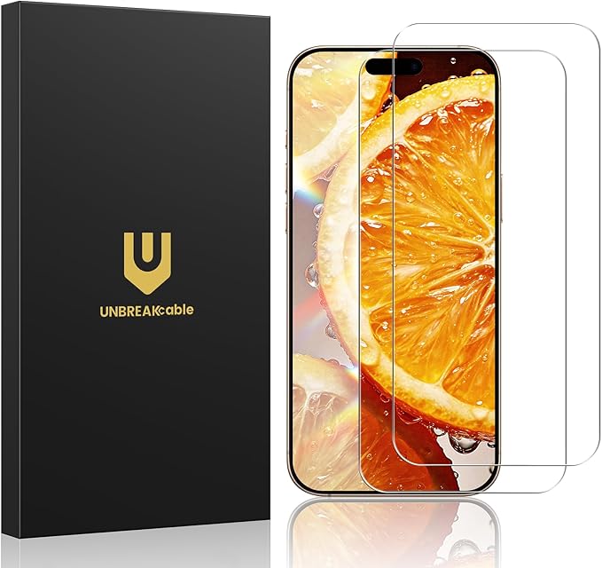 UNBREAKcable 2 Pack for iPhone 16 Pro Max Screen Protector AR Anti Reflection 9H+ Tempered Glass Anti-Glare Enhanced Clarity Anti-Blue Light Polishing Cloth Included