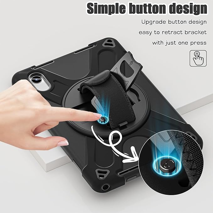 ZenRich Rugged Case for Lenovo Idea Tab 11 2025 / K11 Gen 2 / Xiaoxin Pad 11 / M11 11-inch Heavy Duty Shockproof Case with 360° Rotating Kickstand Built-in Screen ProtectorHand Strap &amp Shoulder