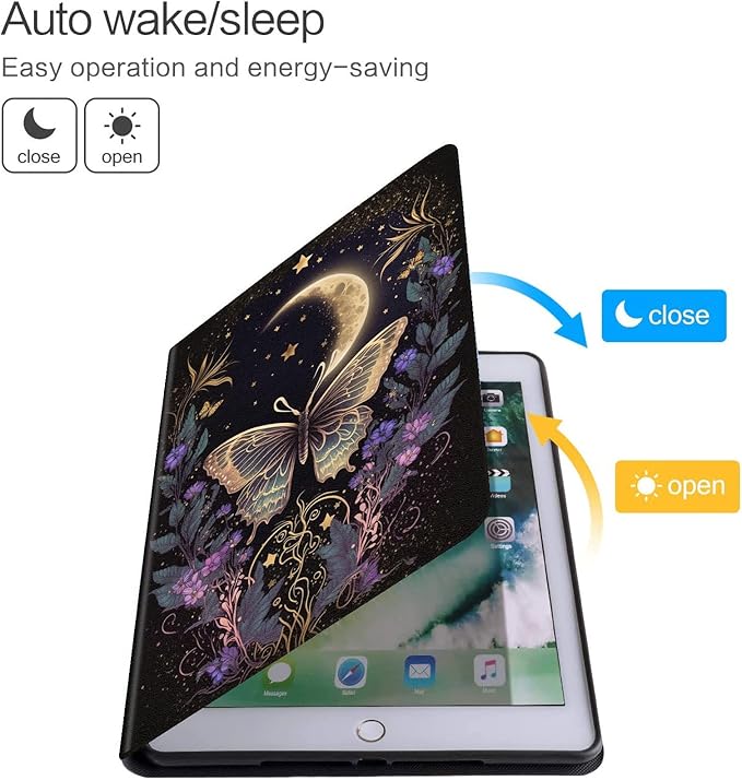 Tablet Case for Samsung Galaxy Tab A8 10.5 inch Case 2022PU Leather Folio Stand Cover with Smart Auto Wake/Sleep for Galaxy Tab A8 10.5 inch 2022 Model [SM-X200/X205/X207]Flower Butterfly Moon