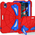 Kids Case for iPad mini 7 A17 Pro 2024/ Mini 6 8.3 inch Spider Case for iPad mini 7th 6th Generation Shockproof Durable Full Protective Cover with Pencil Holder Kickstand (Red+Blue)