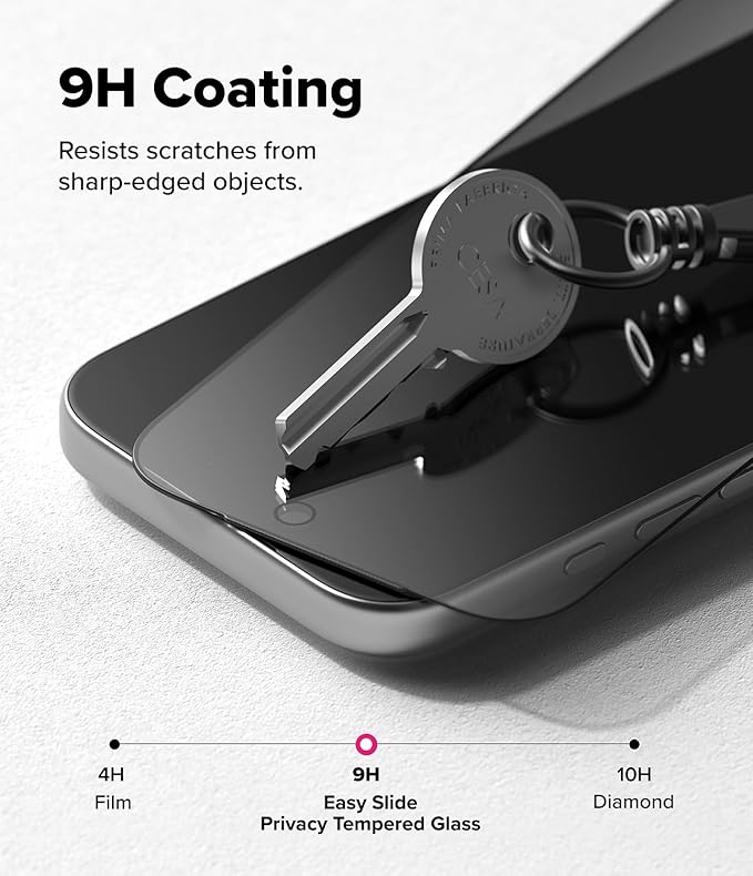 Ringke Easy Slide Privacy Tempered Glass for iPhone 17 Pro Screen Protector [Anti Spy] Easy to Install Case Friendly Privacy Screen Protector - 2 Pack