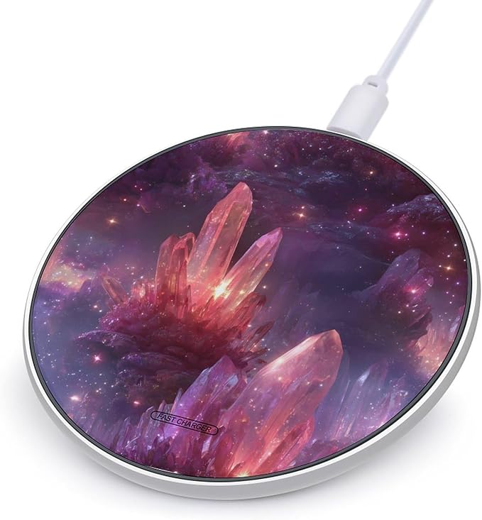 Ethereal Crystal Fast Portable Charger 10W Funny Graphic Phone Charging Pad with USB Cable