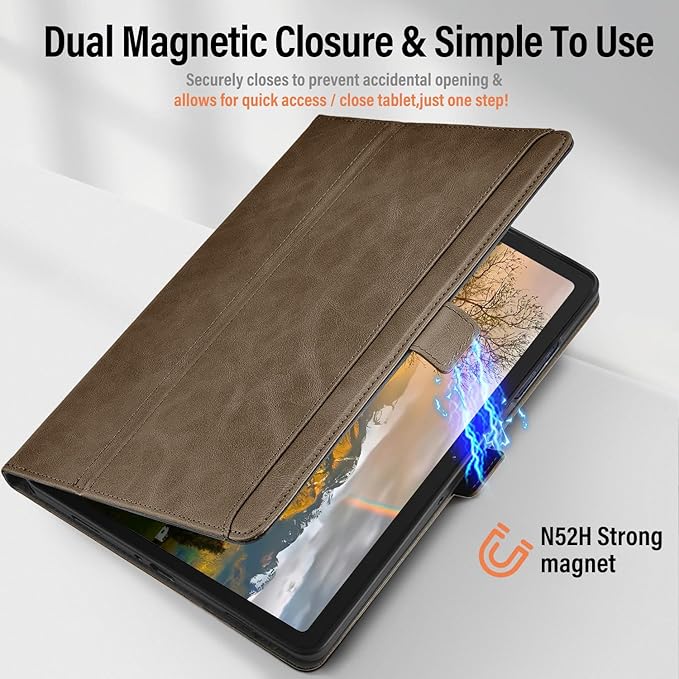 Case for Samsung Galaxy Tab A11+/A11 Plus/A9+ Plus 5G Tablet 11 Inch 2026/2023 (SM-X230/X236/X238/X210/X216/X218u) with PocketMagnetic ClosureMulti Angle CoverAuto Sleep/WakeTan